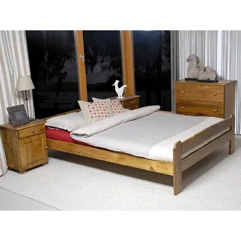 Postel Postel HAMARD 160x200 cm s roštem, masiv borovice/moření dub + vyzvednutí ZDARMA