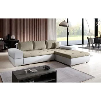 Sedací souprava Rohová rozkládací sedačka COLORITO MINI 1, béžová/bílá +možnost VÝNOSU + vyzvednutí ZDARMA