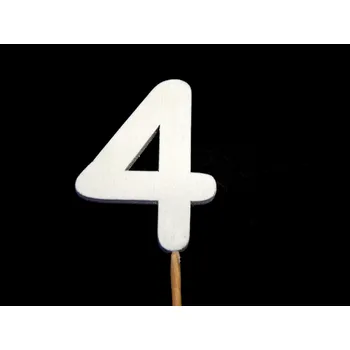 Dortová svíčka Zápich dřevěný, ČÍSLO 4, 1ks