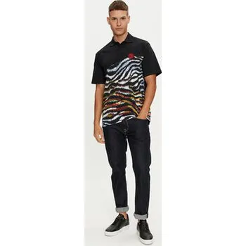 Pánská košile Just Cavalli Polokošile 76OAG6R1 Černá Regular Fit XL