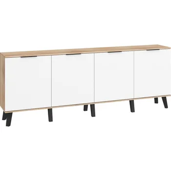 Komoda Komoda OSMAK 4D, dub sonoma/bílý lesk, 5 let záruka + vyzvednutí ZDARMA