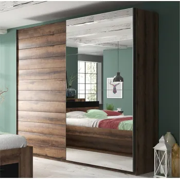 Šatní skříň MAGGIE šatní skříň se zrcadlem 180, dub monastery +možnost VÝNOSU + vyzvednutí ZDARMA