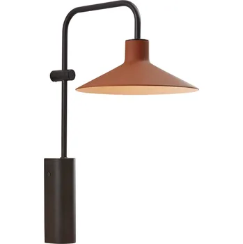 Lampička Bover Platet A02 LED nástěnné vypínač terakota - nástěnný držák – výška 14 cm, šířka 5 cm černá, terracotta 1 x 4,2 W LED - Doprava zdarma