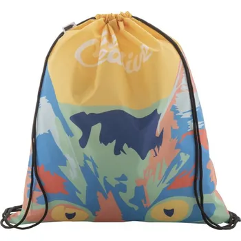 Sportovní vak Reklamní CreaDraw RPET vak na stažení šňůrkou na zakázku, černá