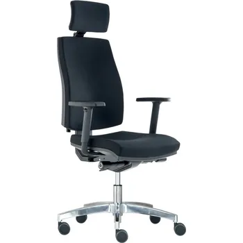 Kancelářská židle ROBORI s podhlavníkem, černá + vyzvednutí ZDARMA