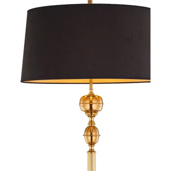 Lampička Jupiter Stojací lampa Baranio s látkovým stínidlem mosaz, černá 3 x 60 W - Doprava zdarma