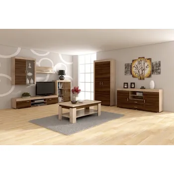 Obývací stěna Obývací stěna SIWANI, dub sonoma/dub sonoma tmavý, 5 let záruka + vyzvednutí ZDARMA