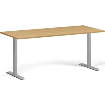 Psací stůl B2B Partner Výškově nastavitelný stůl, 180x80 cm, 1 motor, šedá podnož, buk