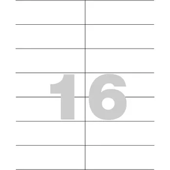 Samolepící etiketa Univerzální samolepicí etikety Kores, 105 x 37, 16 etiket na A4, 1600 etiket v balení, ostré rohy