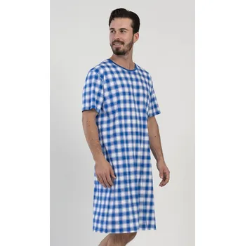 Pánská noční košile Vienetta MAN Pánská noční košile s krátkým rukávem Karel Barva: Modrá, Velikost: M