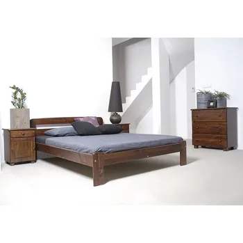 Postel Postel STETSON 160x200 cm s roštem, masiv borovice/moření ořech + PROVĚŘENO zákazníky + vyzvednutí ZDARMA