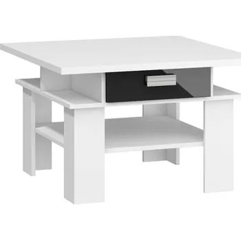 Konferenční stolek Konferenční stolek KEATING, bílá/černý lesk, 5 let záruka + vyzvednutí ZDARMA