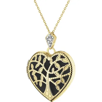 Přívěsek Zlatý přívěsek s diamantem - otevírací medailon - srdce - 0,005 ct - ryzost 585 - 197.140