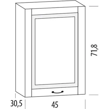 Kuchyňská linka SNOW, horní skříňka 45B, korpus bílý, dvířka bílé MDF + vyzvednutí ZDARMA