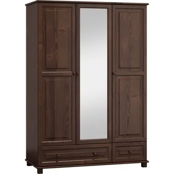 Šatní skříň Skříň 3D BHAGIRA 5, šíře 120 cm, masiv borovice, moření: ořech +možnost VÝNOSU + vyzvednutí ZDARMA