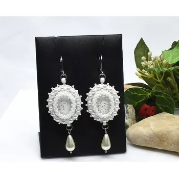 Náušnice Mijabijoux Bílé elegantní náušnice MB00368