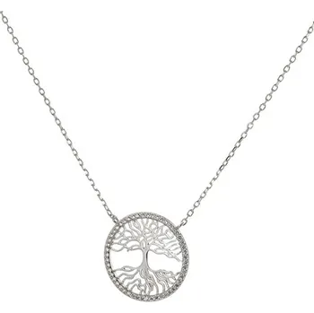Náhrdelník Stříbrný náhrdelník strom života s čirými zirkony STNAH087F