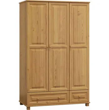 Šatní skříň Skříň 3D BHAGIRA 1, šíře 133 cm, masiv borovice, moření: olše + vyzvednutí ZDARMA