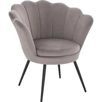 Křeslo Velurove křeslo Lillesand šedé - černé nohy