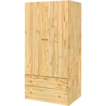 Šatní skříň Skříň AMENTET 2D2S, masiv smrk + vyzvednutí ZDARMA