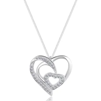 Náhrdelník Náhrdelník ze stříbra 925 - trojité propletené srdce se zirkony