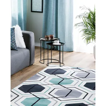 Bytový textil Koberec vícebarevný 160 x 230 cm geometrický vzor šestiúhelník módní obývací pokoj ložnice dětský pokoj moderní Beliani