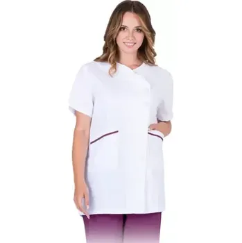 Zdravotnický plášť Reis NONA-J WV plášť bílo-fialový S-2XL