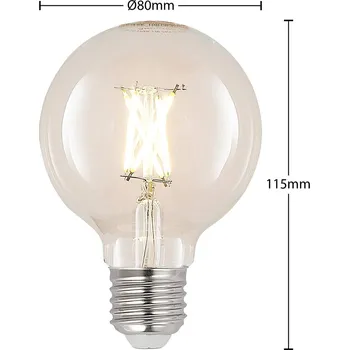 Lampička Arcchio LED E27 4W G80 2 700K filament dim čirá 3ks