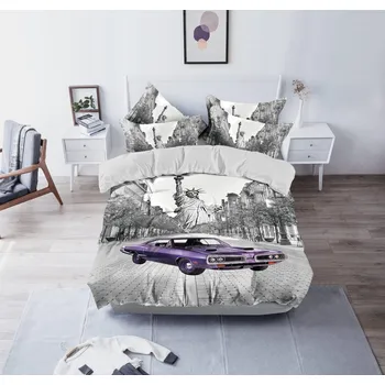 Povlečení 3DÍLNÉ Bavlněné povlečení CAR - NY