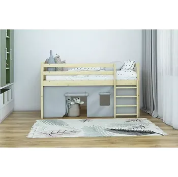 Dětská postel Vyvýšená patrová postel 02 80x190 cm borovice masiv - více odstínů