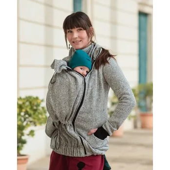 Těhotenská mikina Nosící svetr (přední nošení) Elsa, šedý melír M