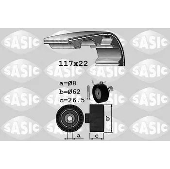 Rozvod motoru Sada rozvodového řemene, , SASIC, 1756080