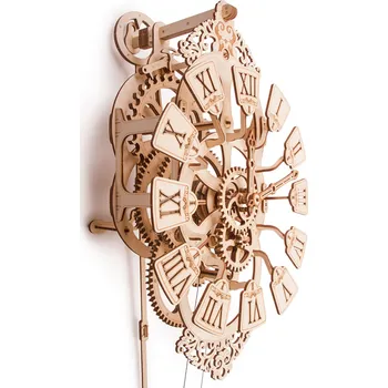 Puzzle Wood Trick "Nástěnné kyvadlové hodiny" - 3D dřevěné mechanické puzzle (Dřevěné 3D puzzle a dřevěné skládačky "Pendulum Clock")