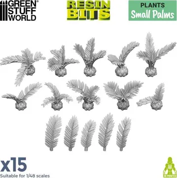 Plastikový model 3D Printed Set Small Palms Plants – 3D tištěné malé palmy (15 ks)