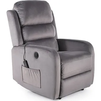 Křeslo Masážní křeslo Mauri Velvet II, šedá