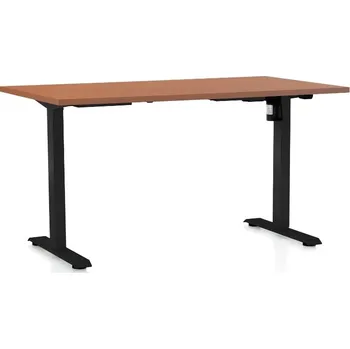 Psací stůl Výškově nastavitelný stůl OfficeTech A, 120 x 80 cm, černá podnož, třešeň