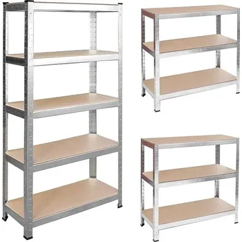 Dílenský regál Humberg Kovový regál 150 × 75 × 30 cm stříbrný