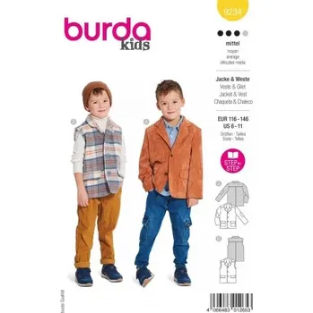 Střih Burda 9234 na chlapecké sako a vestu -