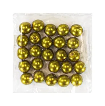 Svatební dekorace Korálky svatební ŽLUTOZELENÉ 5mm - Žlutozelená, 5mm