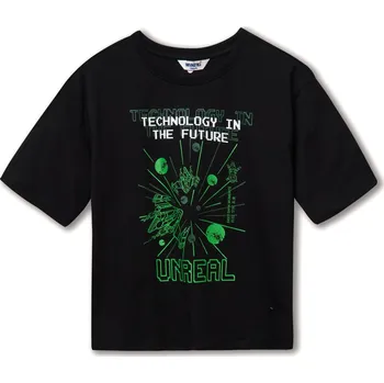 Chlapecké tričko s krátkým rukávem Unreal - černá/limetková 140