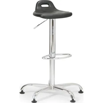 Laboratorní stolička - s opěrným kruhem, černá