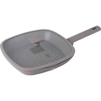 Pánev BERLINGERHAUS Pánev grilovací s titanovým povrchem a poklicí 28 cm Taupe Collection