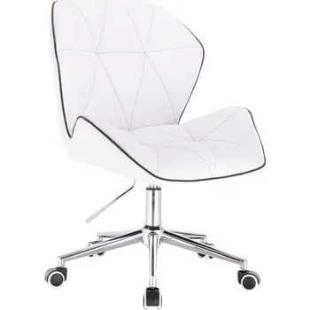 LuxuryForm DESIGN Židle MILANO MAX na stříbrné podstavě s kolečky - bílá