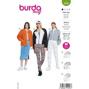 Volný čas Střih Burda číslo 5848 na dámskou bundu Bomber -
