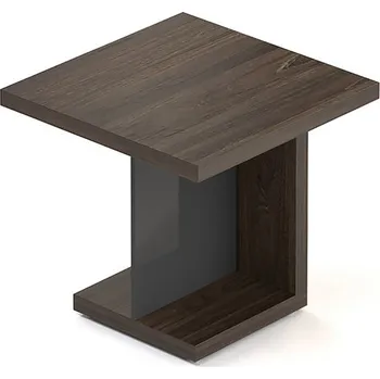 Jídelní stůl Jednací stůl Lineart 80 x 80 cm, jilm tmavý / antracit