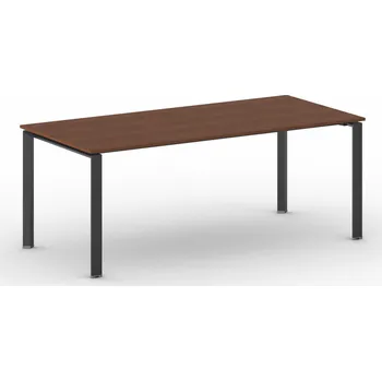Psací stůl Jednací kancelářský stůl PRIMO INFINITY, 200x90 cm, černá podnož, třešeň