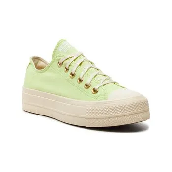 Dámské tenisky Plátěnky Converse Chuck Taylor All Star Lift Platform Ox A09913C Zelená 36_5