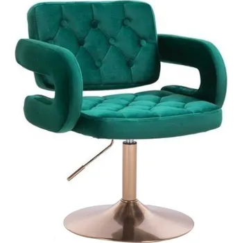 Barová židle LuxuryForm DESIGN Židle ADRIA VELUR na zlatém talíři - zelená