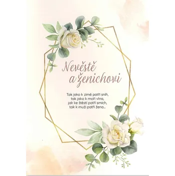 Albi Hrací přání do obálky ke svatbě 14,8 x 21 cm nevěstě a ženichovi