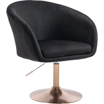 LuxuryForm DESIGN Židle VENICE VELUR na zlatém talíři - černá